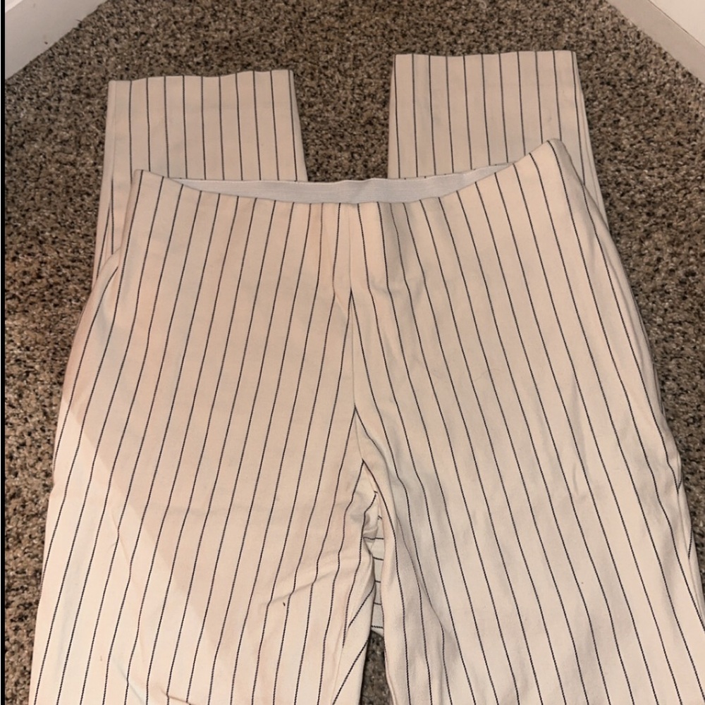 a new day Ivory Pants with Black Pinstripes